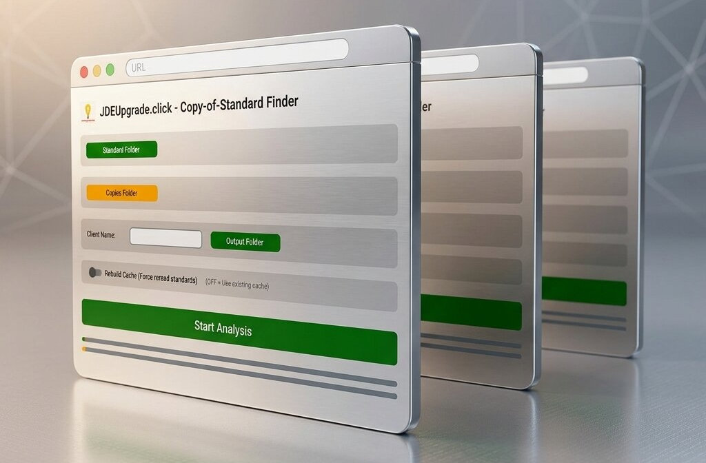 COS-Analysis software dashboard for JD Edwards custom objects analysis